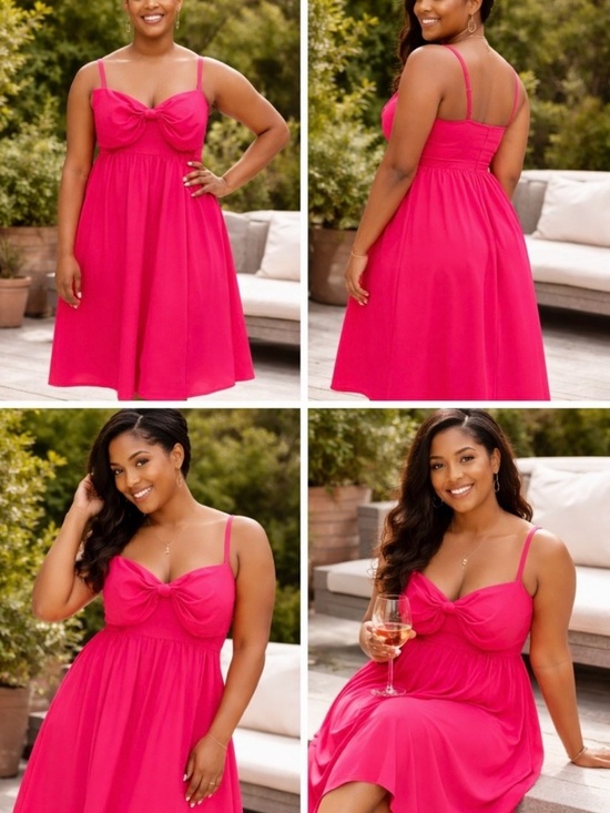 torrid Dresses & Skirts - torrid Vibrant Pink Tie-Front Midi Dress